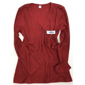 Old Navy Women’s Wrap-Front Red Top